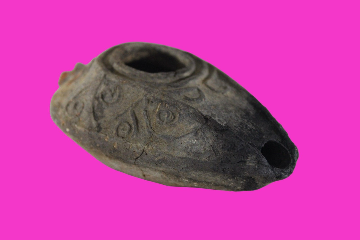 Oil Lamp Holy Land Ancient Artifact Jesus Christ Home Israel 300-600 AD COA 80