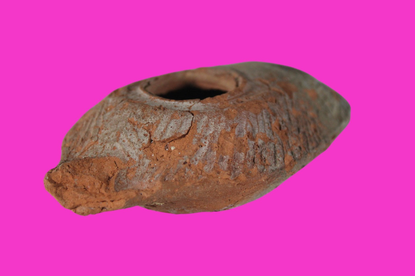 Oil Lamp Holy Land Ancient Artifact Jesus Christ Home Israel 300-600 AD COA 101