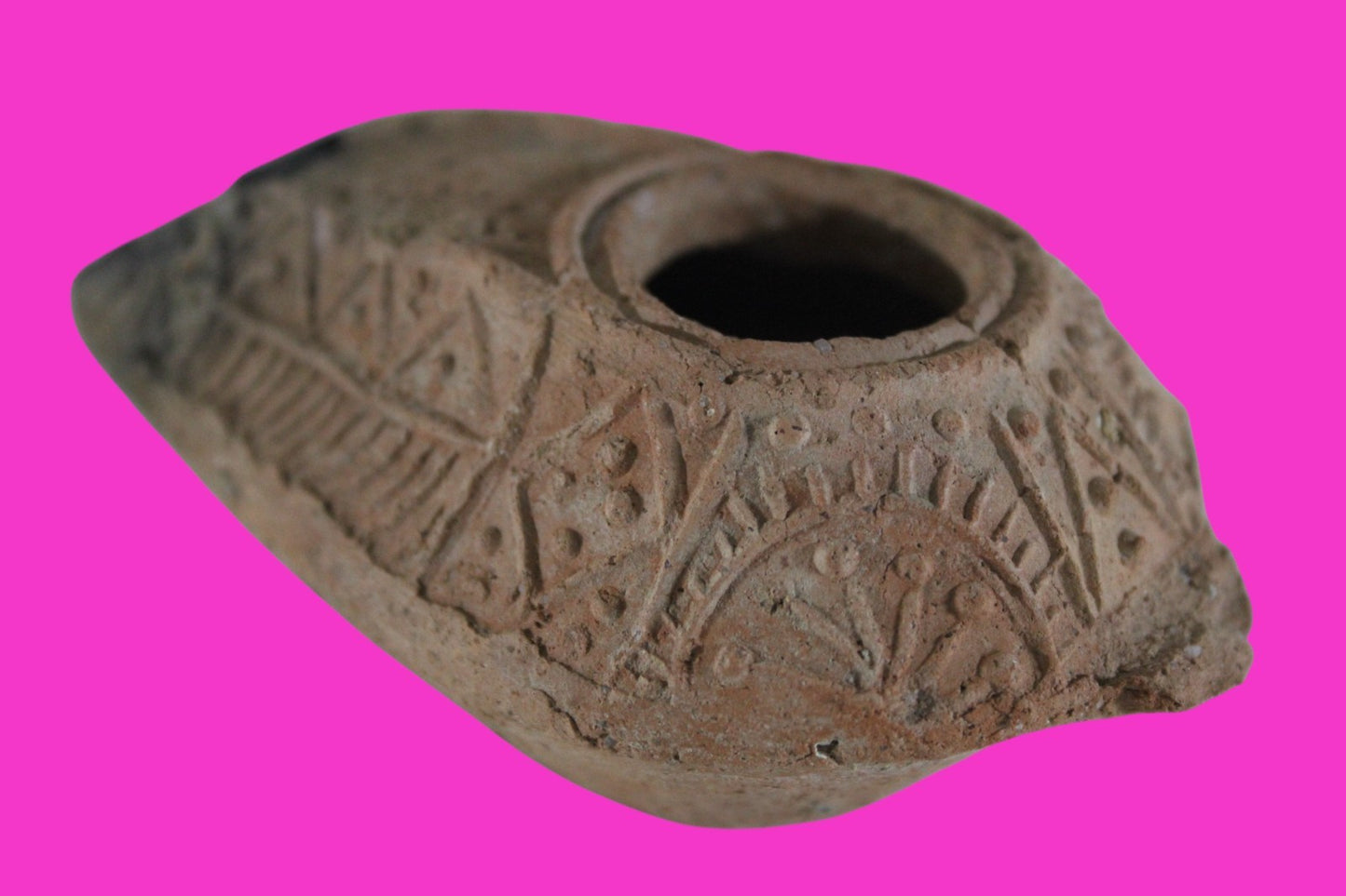 Oil Lamp Holy Land Ancient Artifact Jesus Christ Home Israel 300-600 AD COA 85