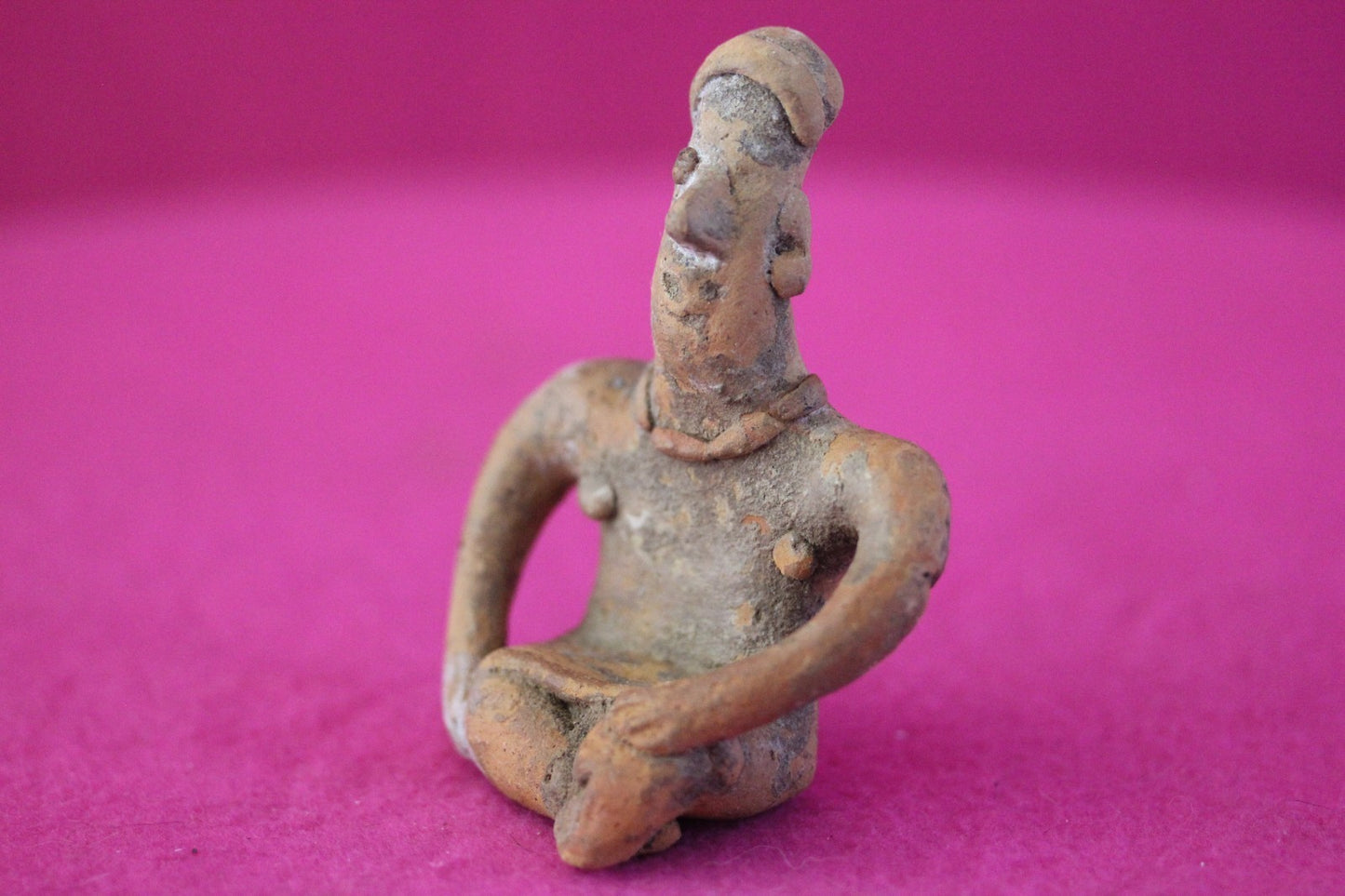 Pre Columbian Authentic Artifact Female Seated Tomb Figure Colima Mexico COA 190