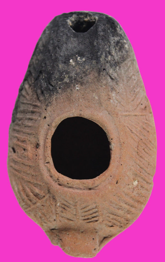 Ancient Holy Land Oil Lamp Artifact Jesus Christ Home Israel 300-600 AD COA 86