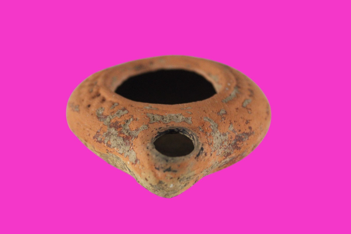 Ancient Holy Land Oil Lamp Artifact Land of Jesus Christ 100 BC-200 AD COA J148