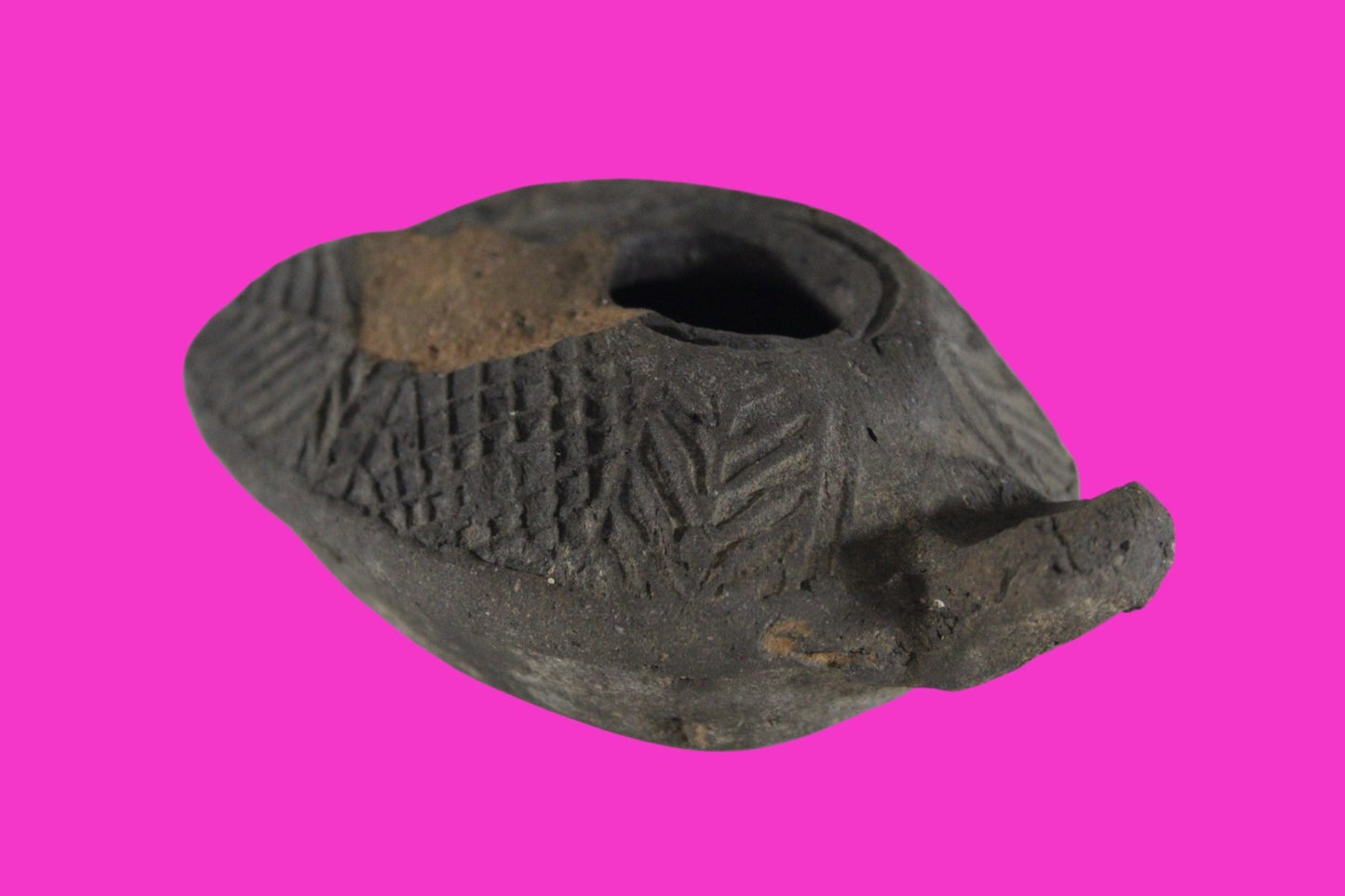 Oil Lamp Holy Land Ancient Artifact Jesus Christ Home Israel 300-600 AD COA 75