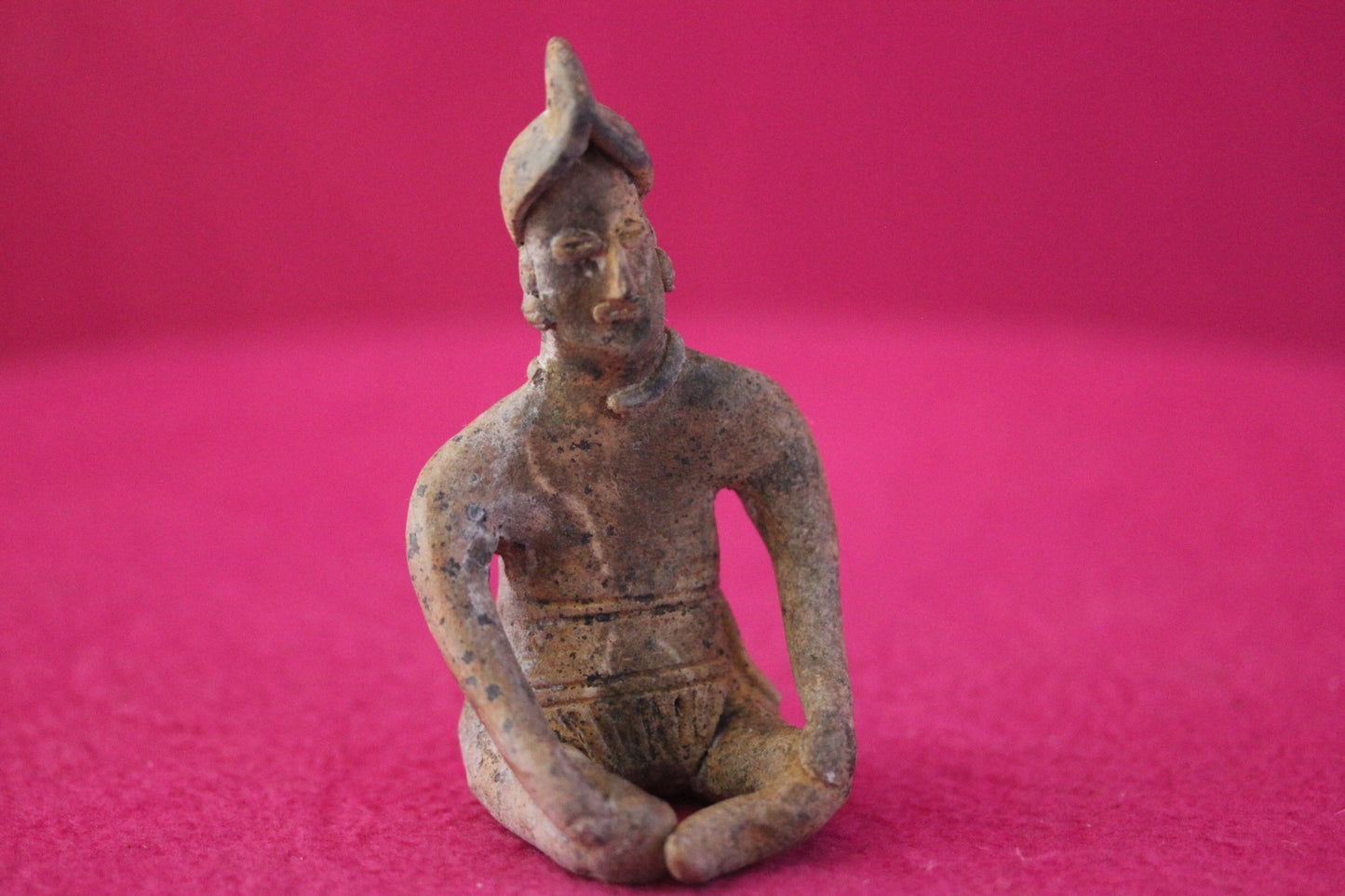 Pre Columbian Artifact Authentic Male Seated Tomb Figure Colima Mexico COA 192