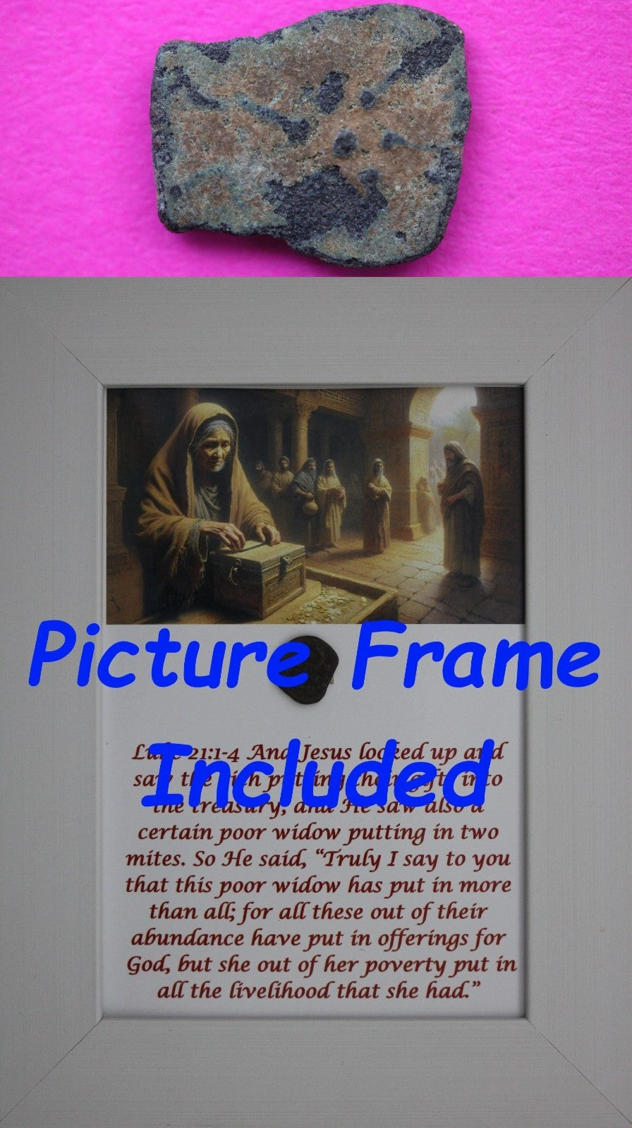Widows Mite Coin Holy Land Artifact Free Display Frame Jesus Christ Lifetime 41