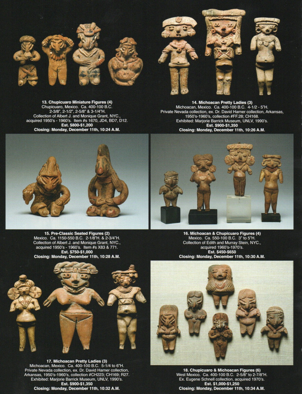 Pre Columbian Artifacts Price & Value Guide Arte Primitivo Auction Catalog #87
