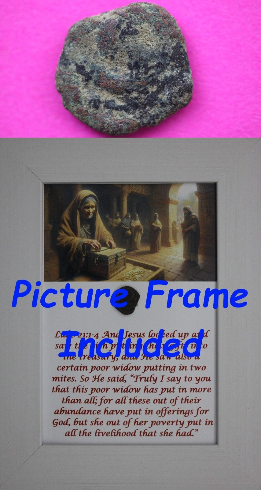 Widows Mite Coin Holy Land Artifact Free Display Frame Jesus Christ Lifetime 37