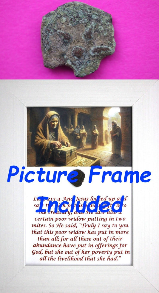 Widows Mite Coin Holy Land Artifact Free Display Frame Jesus Christ Lifetime 154