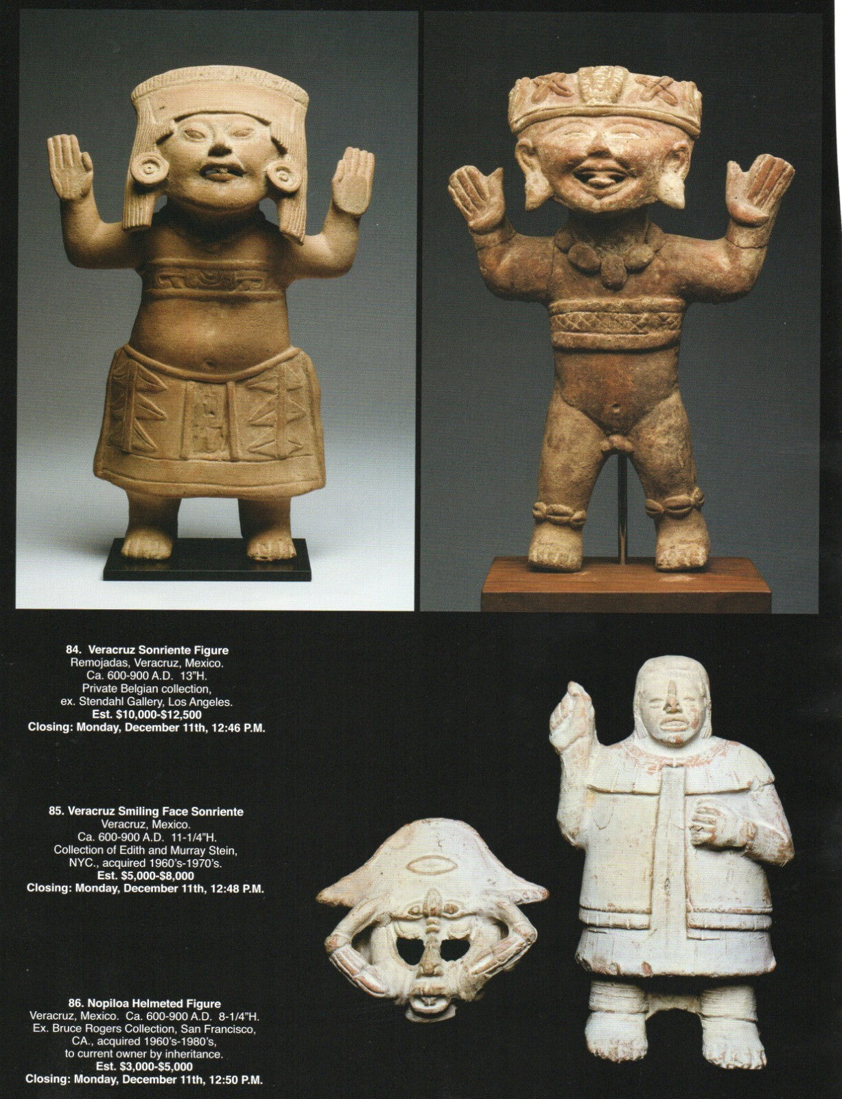 Pre Columbian Artifacts Price & Value Guide Arte Primitivo Auction Catalog #87