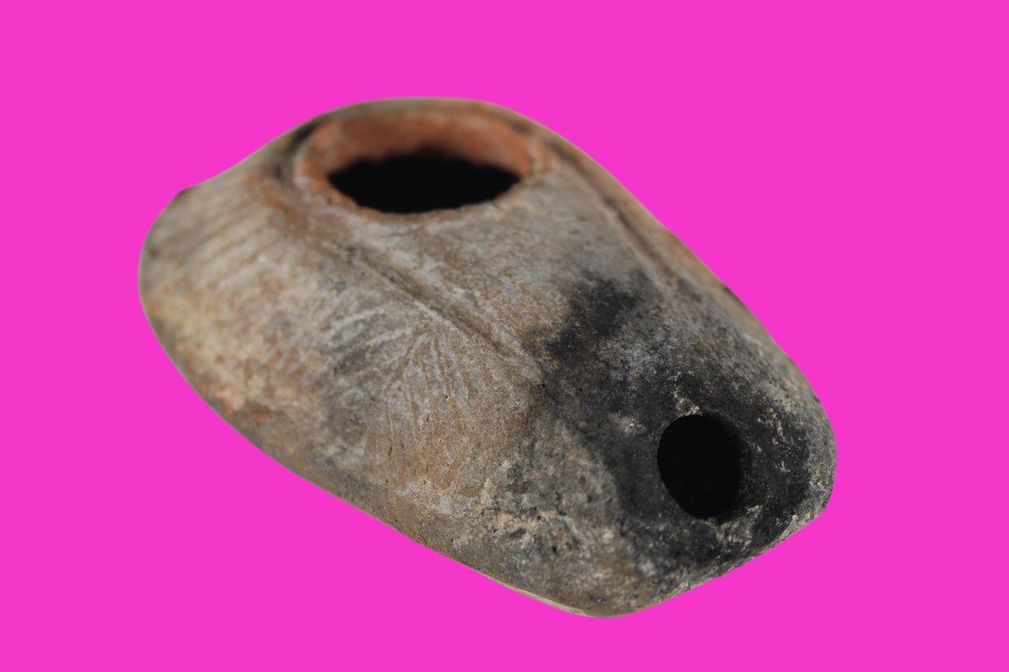 Oil Lamp Holy Land Ancient Artifact Jesus Christ Home Israel 300-600 AD COA 107