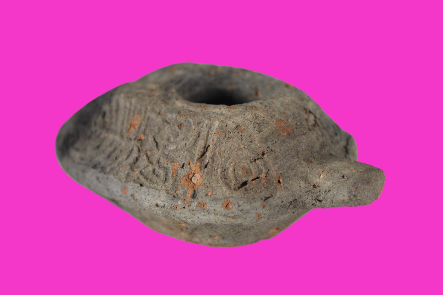 Oil Lamp Holy Land Ancient Artifact Jesus Christ Home Israel 300-600 AD COA 137