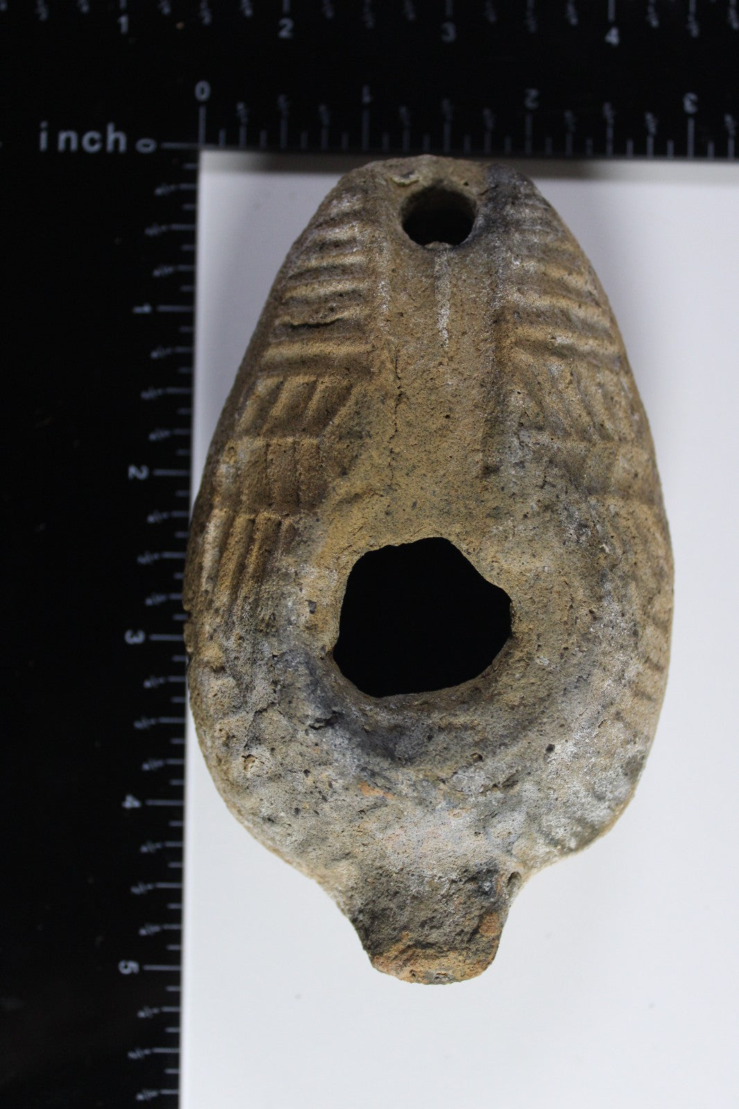 Very Big Ancient Holy Land Oil Lamp Artifact Jesus Christ Home 300-600 AD COA 93