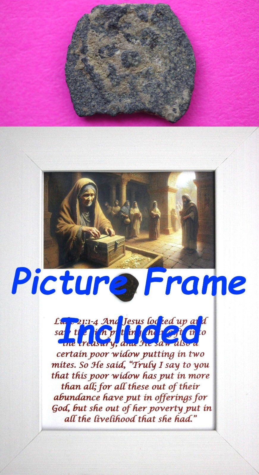 Widows Mite Coin Holy Land Artifact Free Display Frame Jesus Christ Lifetime 171