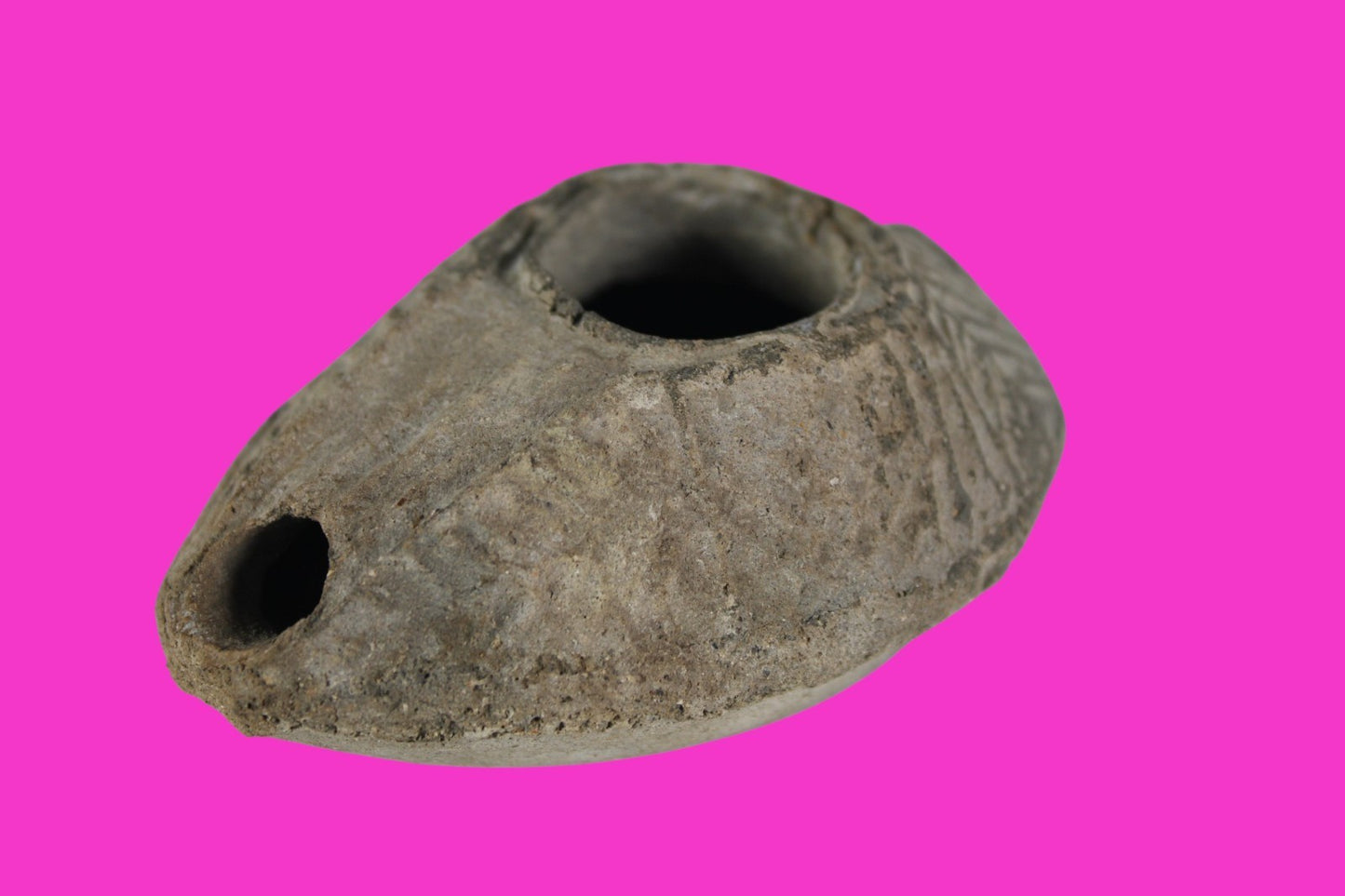 Oil Lamp Holy Land Ancient Artifact Jesus Christ Home Israel 300-600 AD COA 106