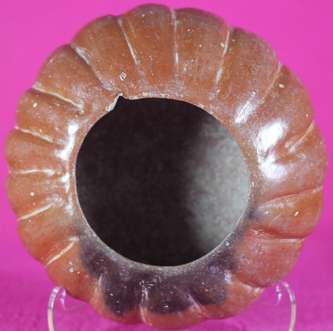 Pre Columbian Authentic Artifact Gadrooned Bowl Michoacan Mexico 200 BC COA T46