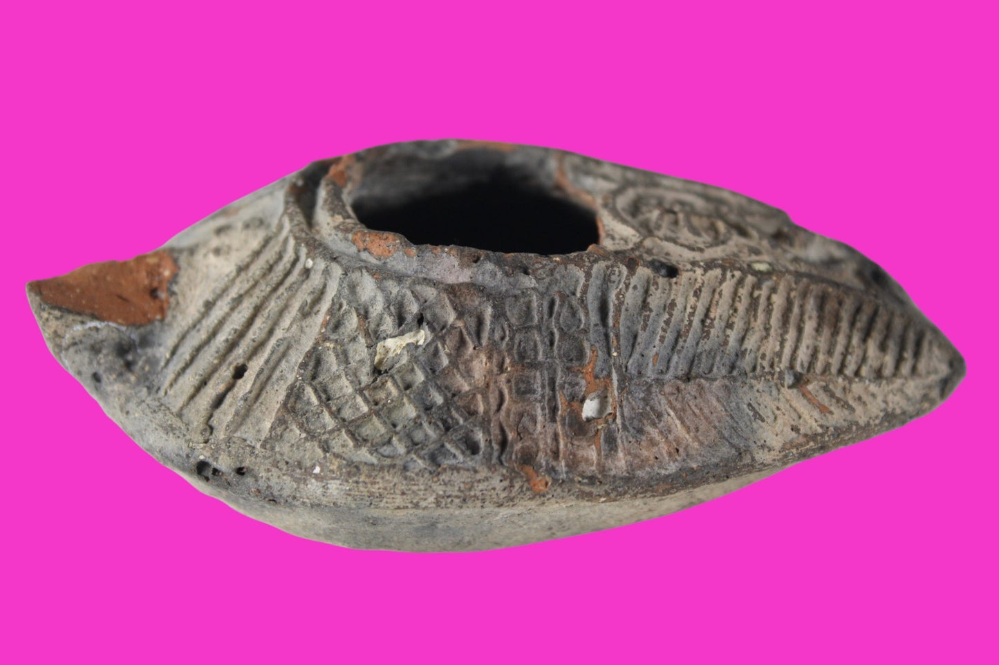 Oil Lamp Holy Land Ancient Artifact Jesus Christ Home Israel 300-600 AD COA 119