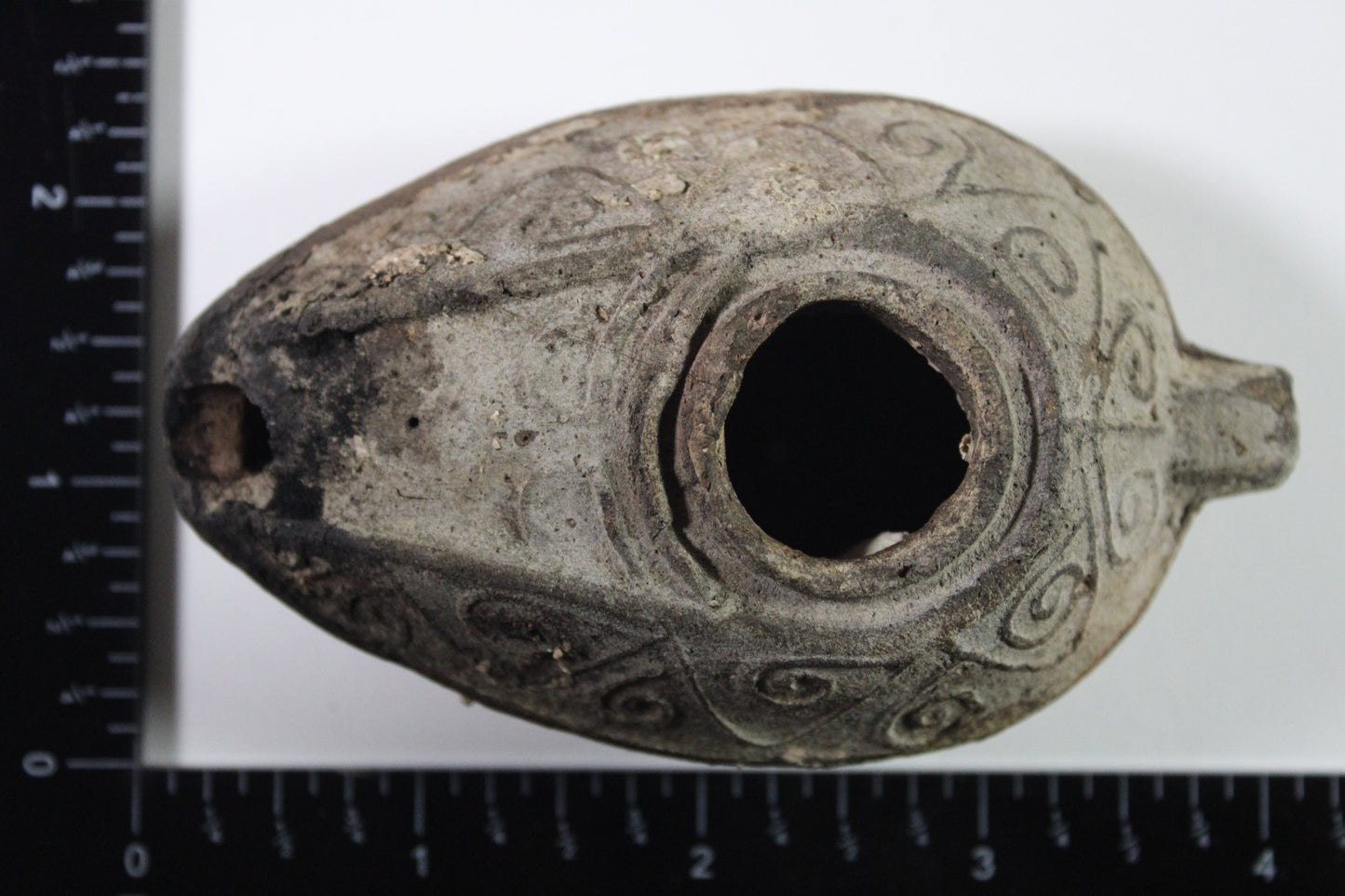 Oil Lamp Holy Land Ancient Artifact Jesus Christ Home Israel 300-600 AD COA 71