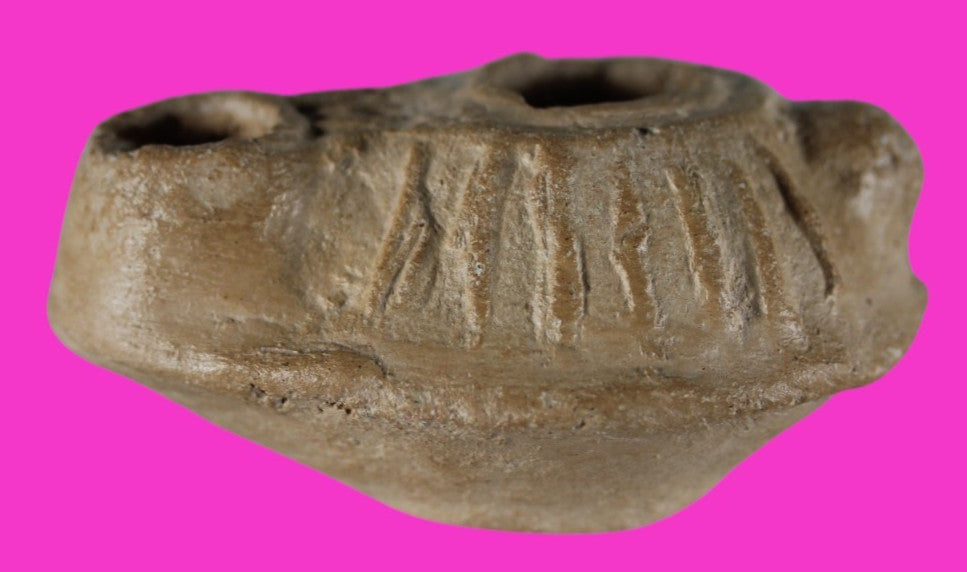 Ancient Holy Land Oil Lamp Artifact Jesus Christ Homeland 100 - 400 AD COA L12