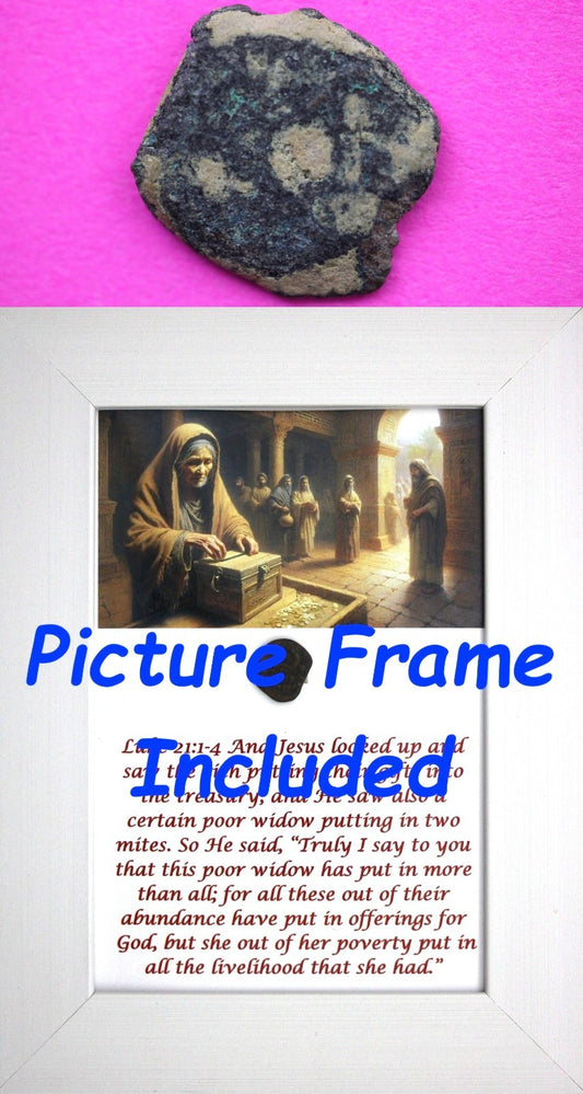 Widows Mite Coin Holy Land Artifact Free Display Frame Jesus Christ Lifetime 104