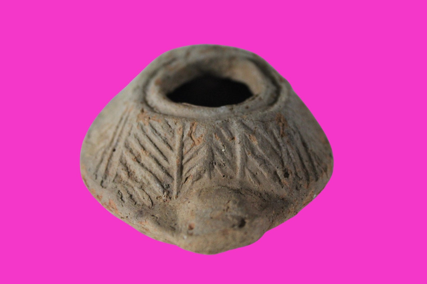 Oil Lamp Holy Land Ancient Artifact Jesus Christ Home Israel 300-600 AD COA 70