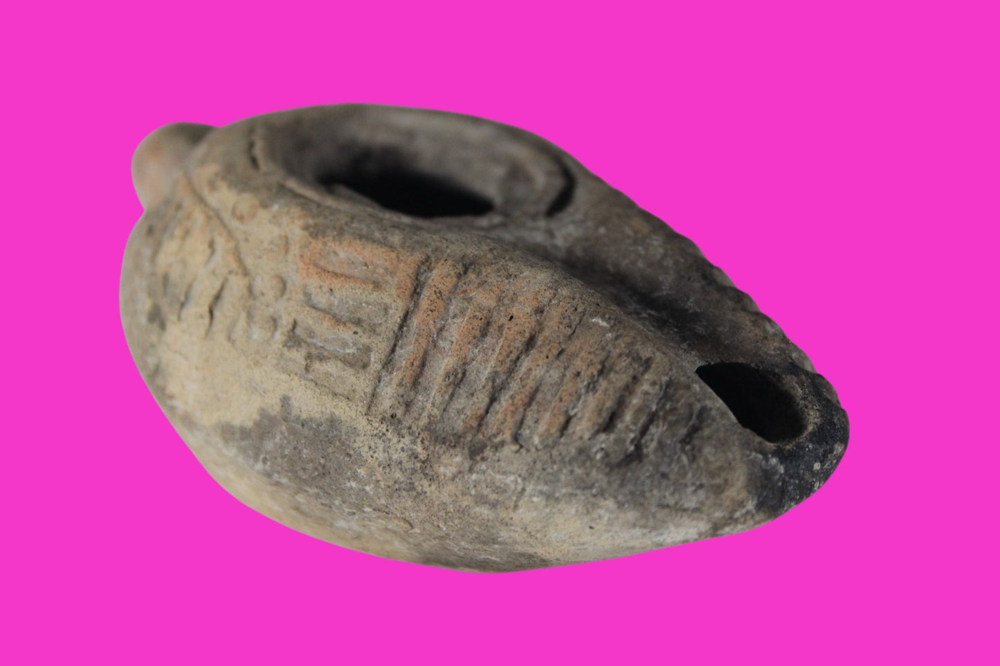 Oil Lamp Holy Land Ancient Artifact Jesus Christ Home Israel 300-600 AD COA 99