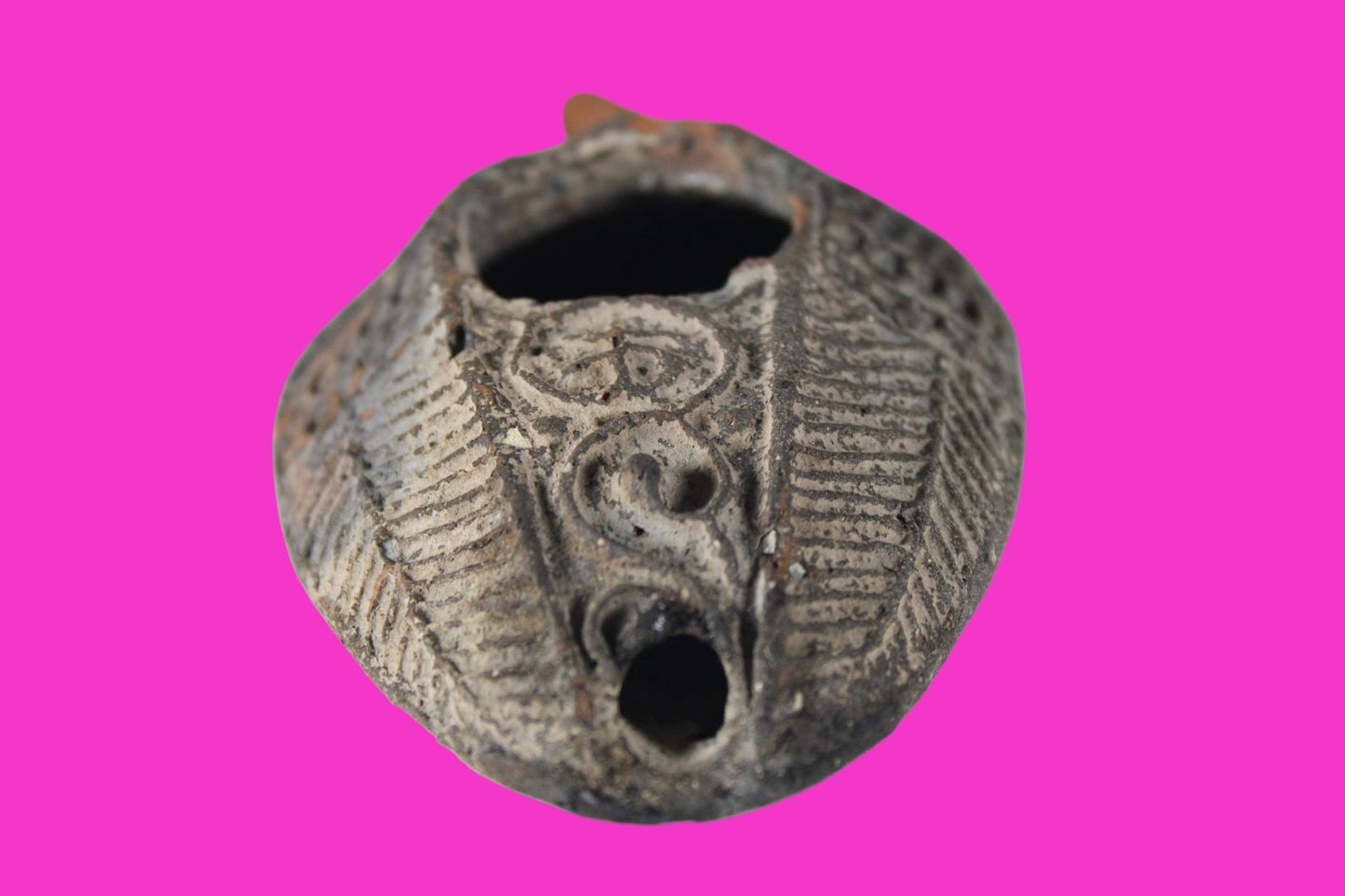 Oil Lamp Holy Land Ancient Artifact Jesus Christ Home Israel 300-600 AD COA 119