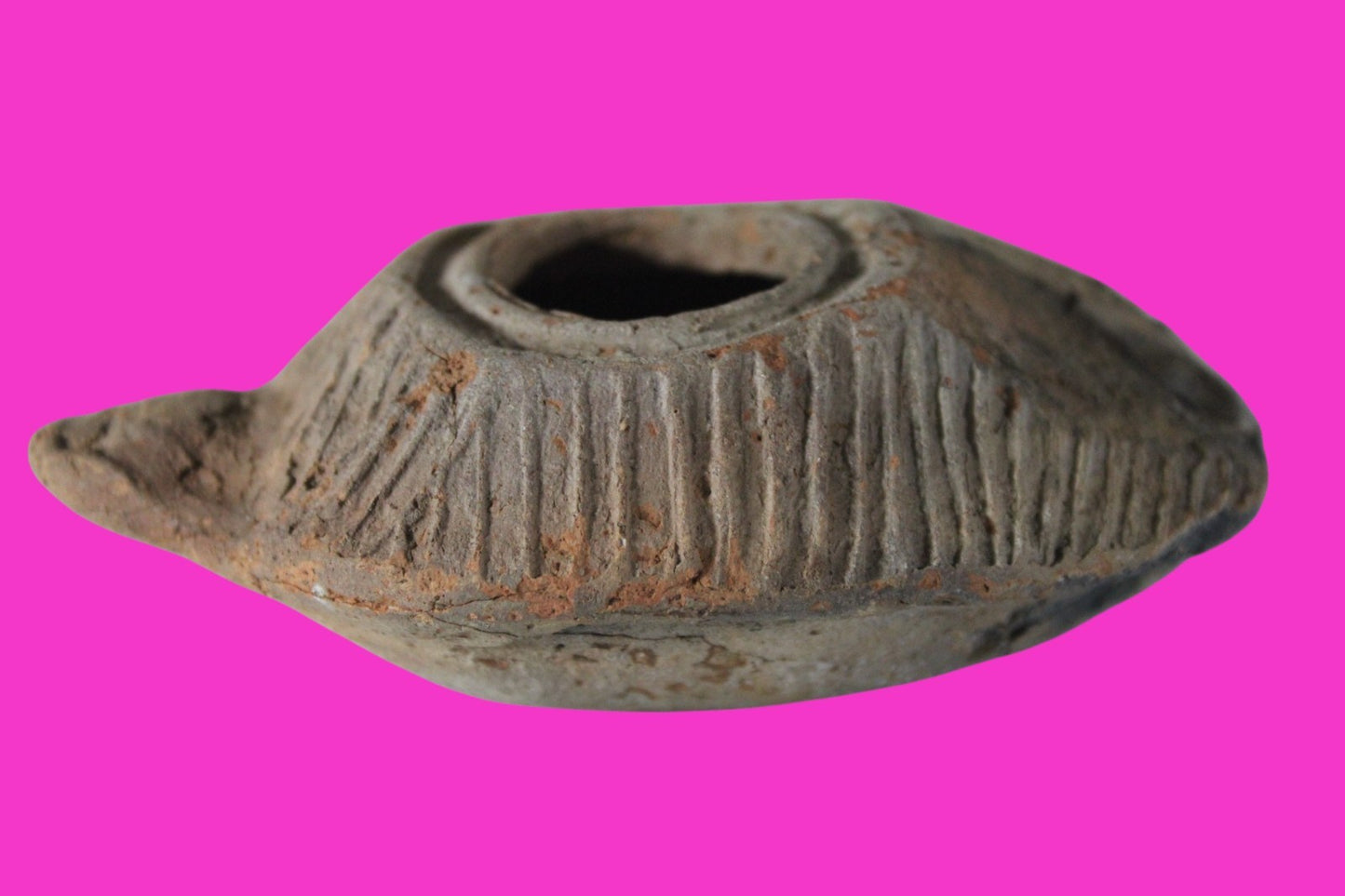 Oil Lamp Holy Land Ancient Artifact Jesus Christ Home Israel 300-600 AD COA 70