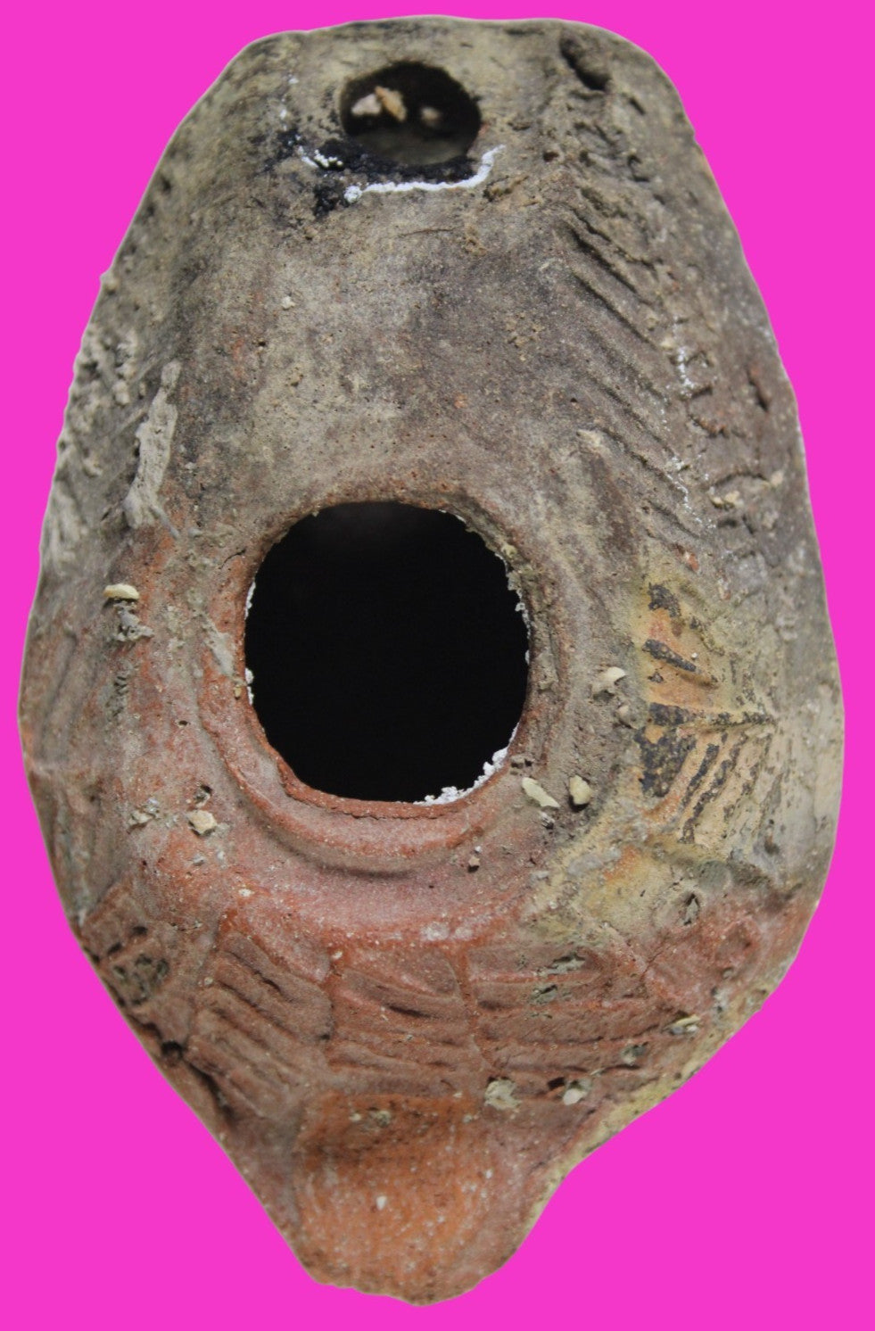 Oil Lamp Holy Land Ancient Artifact Jesus Christ Home Israel 300-600 AD COA 120