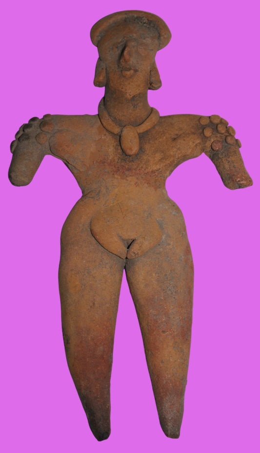 Pre Columbian Artifact 6in Female Shaman Tomb Figure Colima Mexico 100BC COA 256