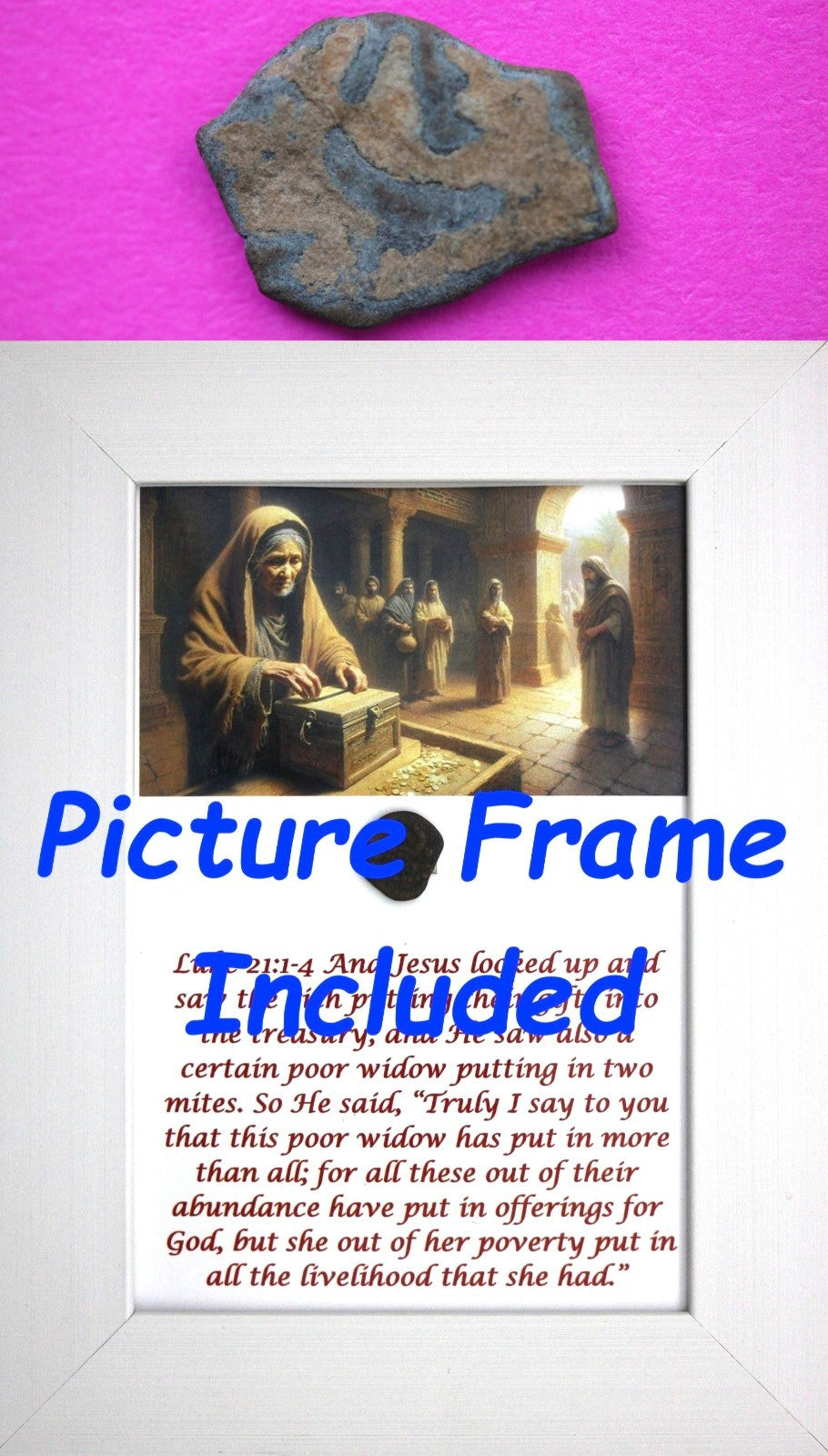 Widows Mite Coin Holy Land Artifact Free Display Frame Jesus Christ Lifetime 158