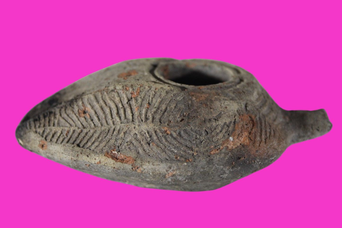 Oil Lamp Holy Land Ancient Artifact Jesus Christ Home Israel 300-600 AD COA 72