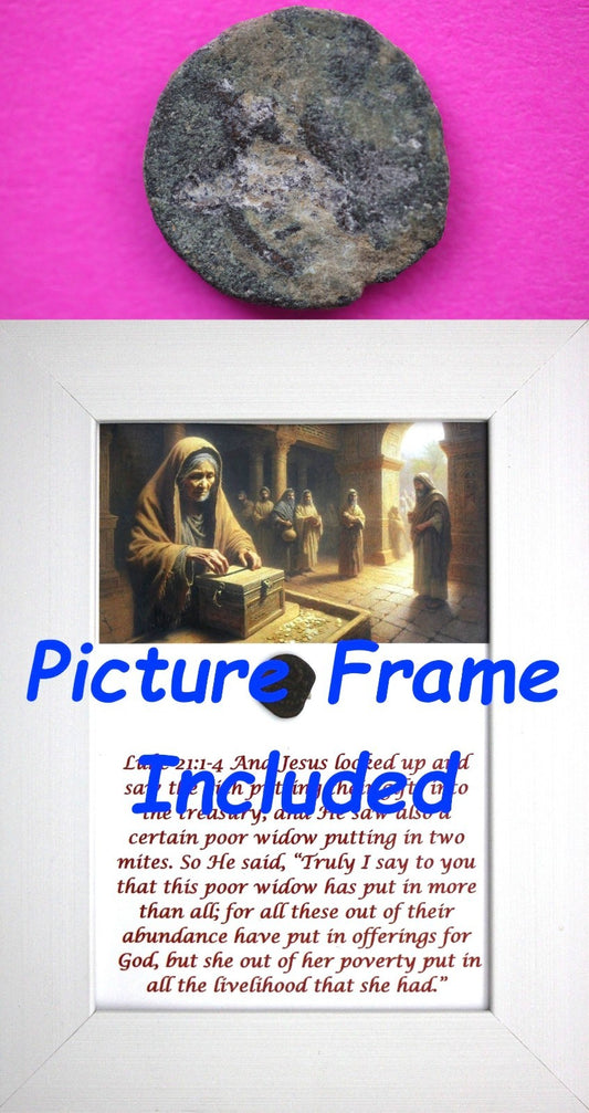 Widows Mite Coin Holy Land Artifact Free Display Frame Jesus Christ Lifetime 159