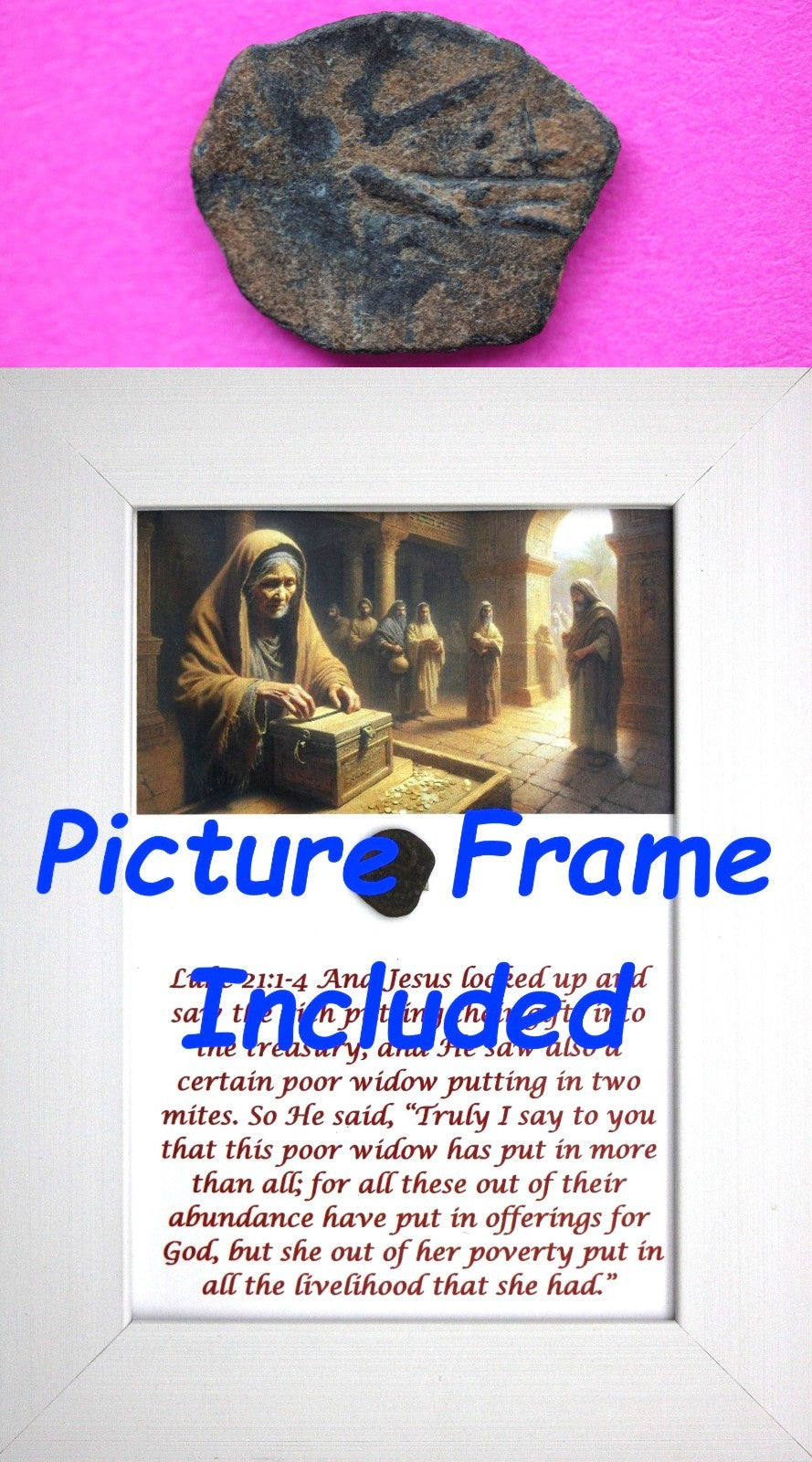 Widows Mite Coin Holy Land Artifact Free Display Frame Jesus Christ Lifetime 211