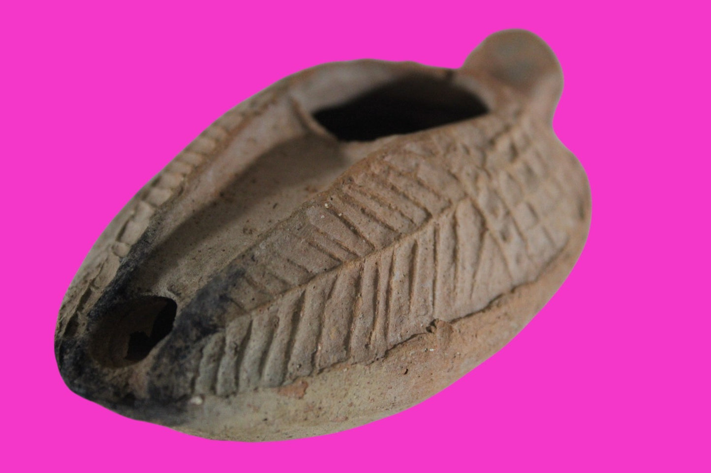 Oil Lamp Holy Land Ancient Artifact Jesus Christ Home Israel 300-600 AD COA 81