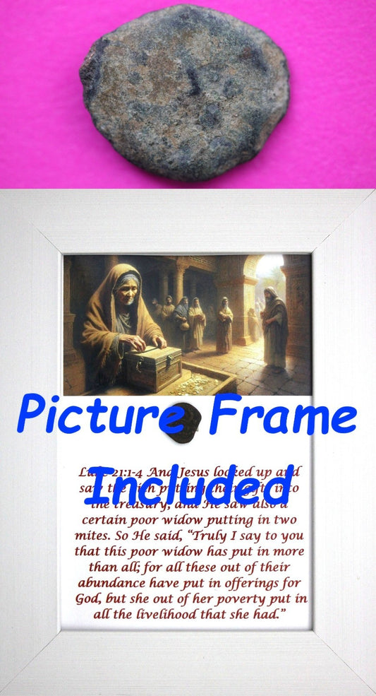 Widows Mite Coin Holy Land Artifact Free Display Frame Jesus Christ Lifetime 157