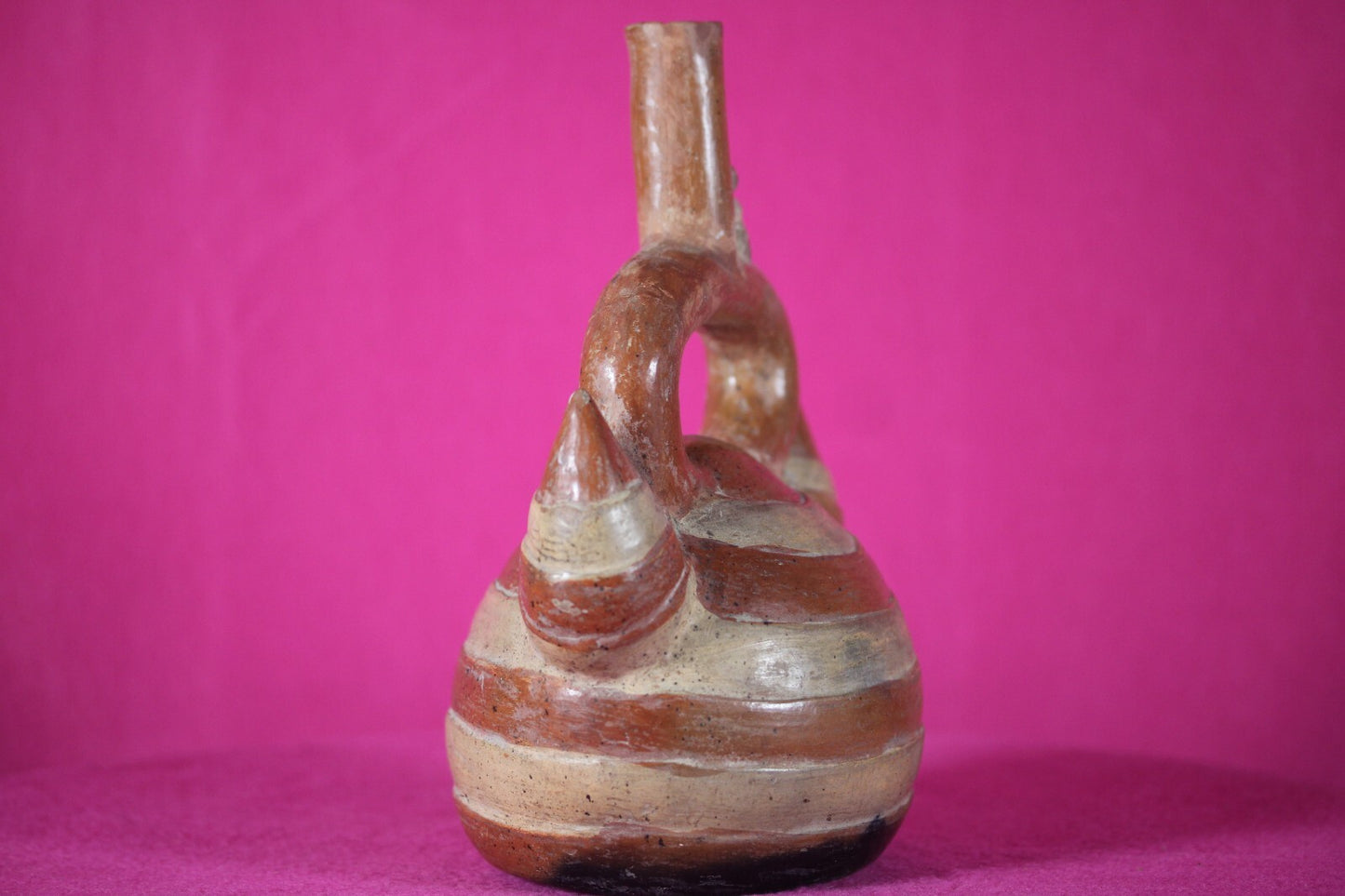 Ex Sotheby's Authentic Pre Columbian Artifact Inca Monkey Tuber Stirrup Jar T102