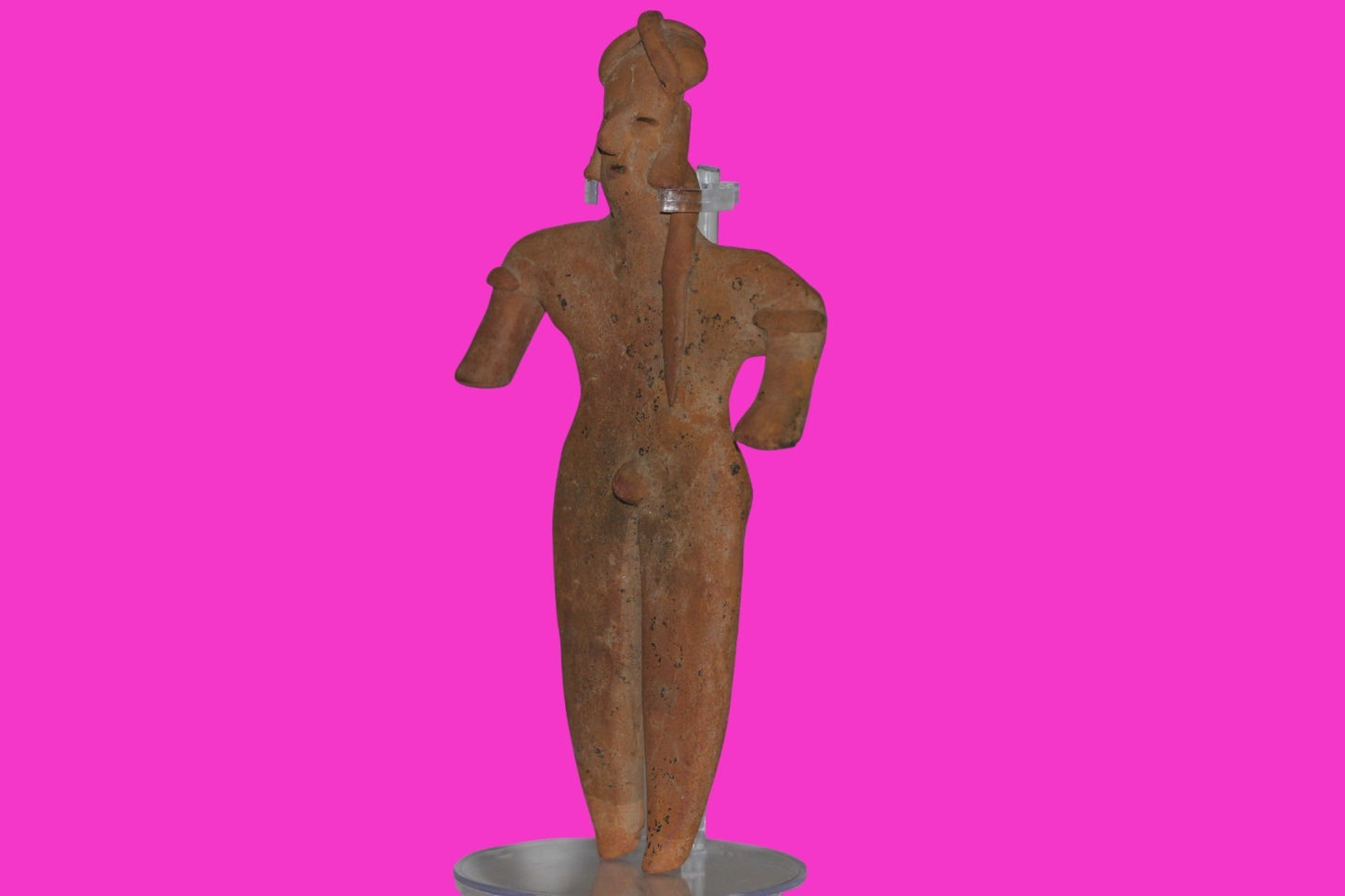 Pre Columbian Artifact Huge 8 Inch Tall Tomb Figure Colima Mexico 100 BC COA 232