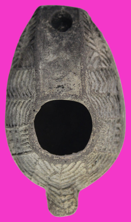 Oil Lamp Holy Land Ancient Artifact Jesus Christ Home Israel 300-600 AD COA 103