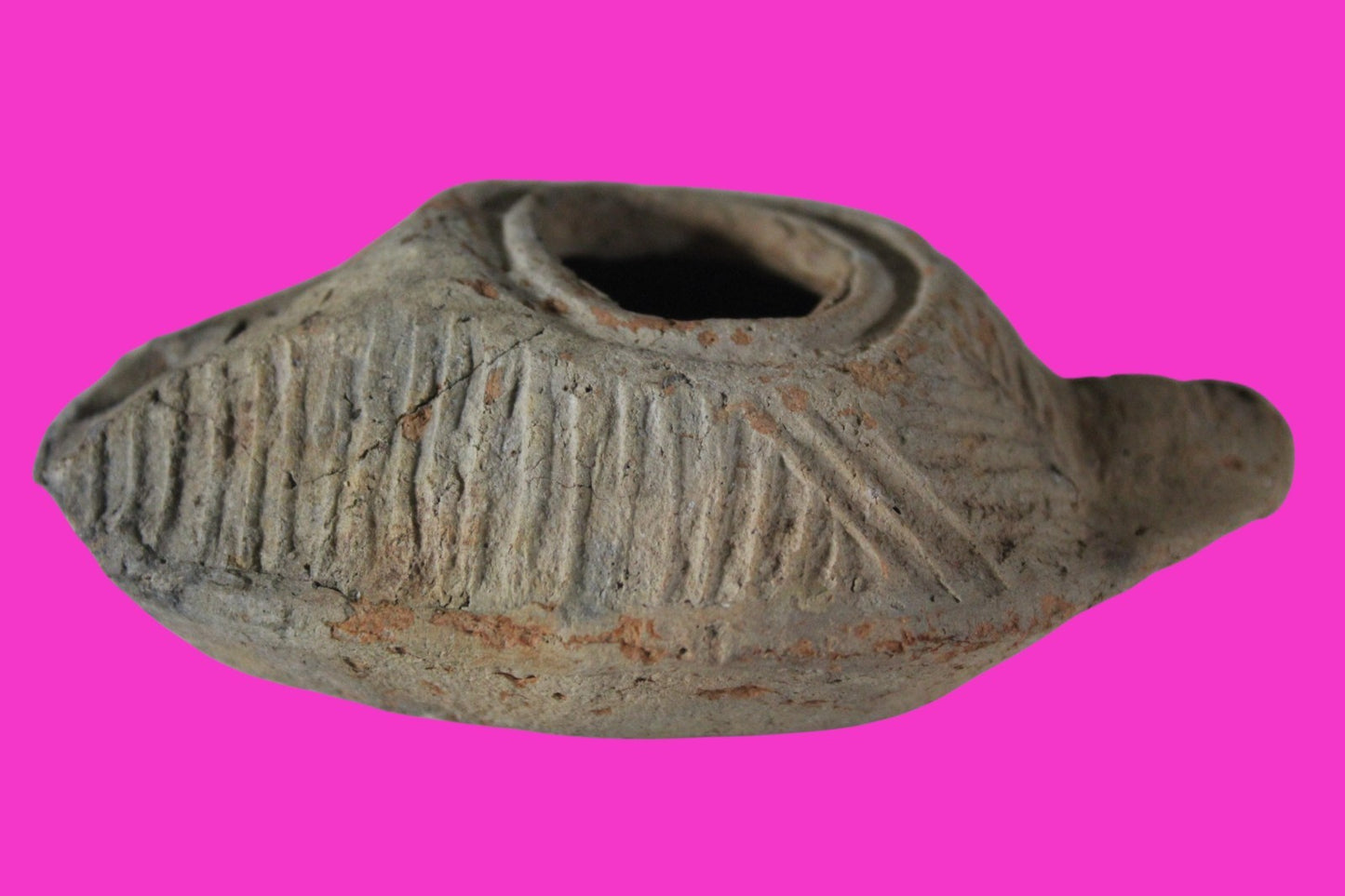 Oil Lamp Holy Land Ancient Artifact Jesus Christ Home Israel 300-600 AD COA 70