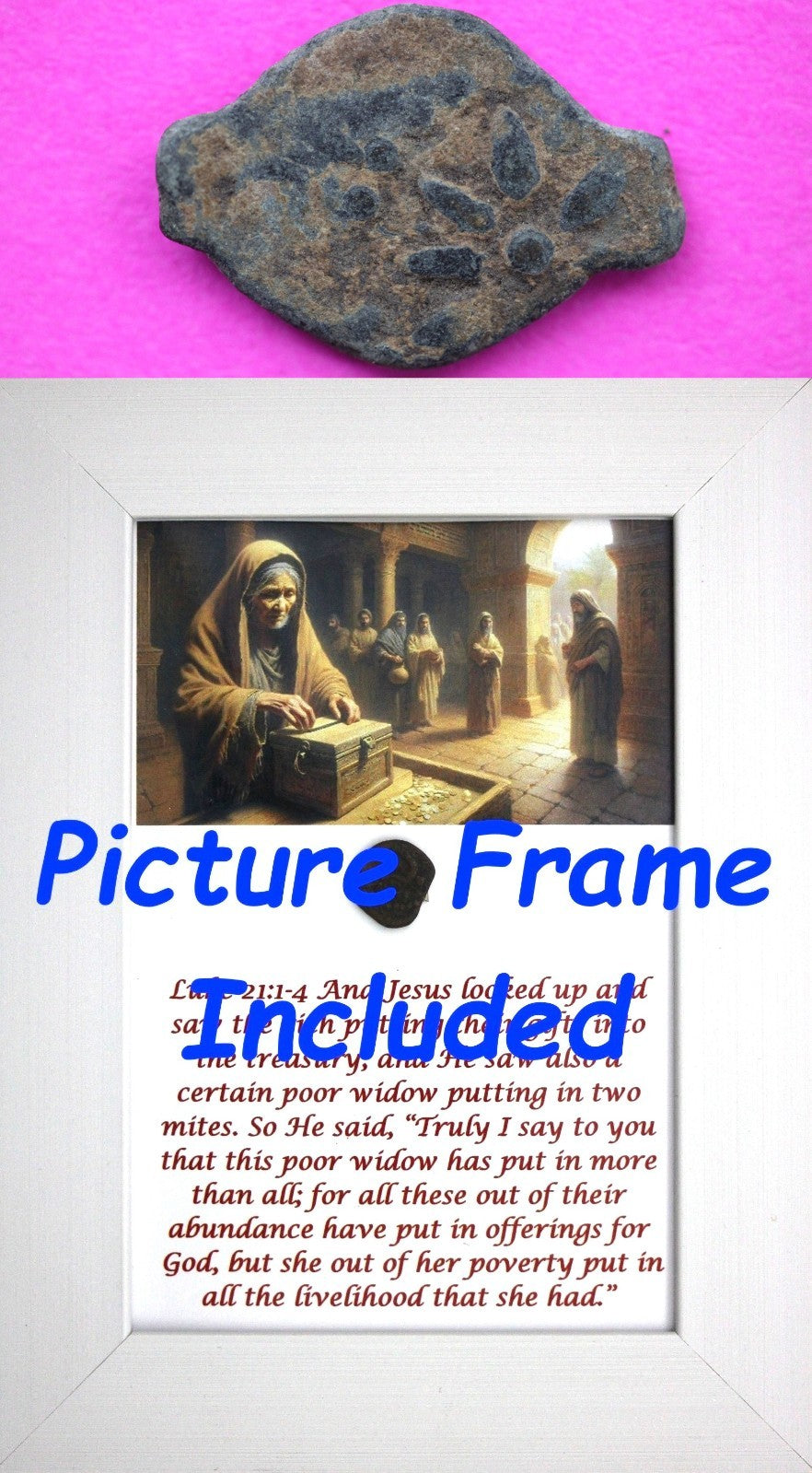 Widows Mite Coin Holy Land Artifact Free Display Frame Jesus Christ Lifetime 61