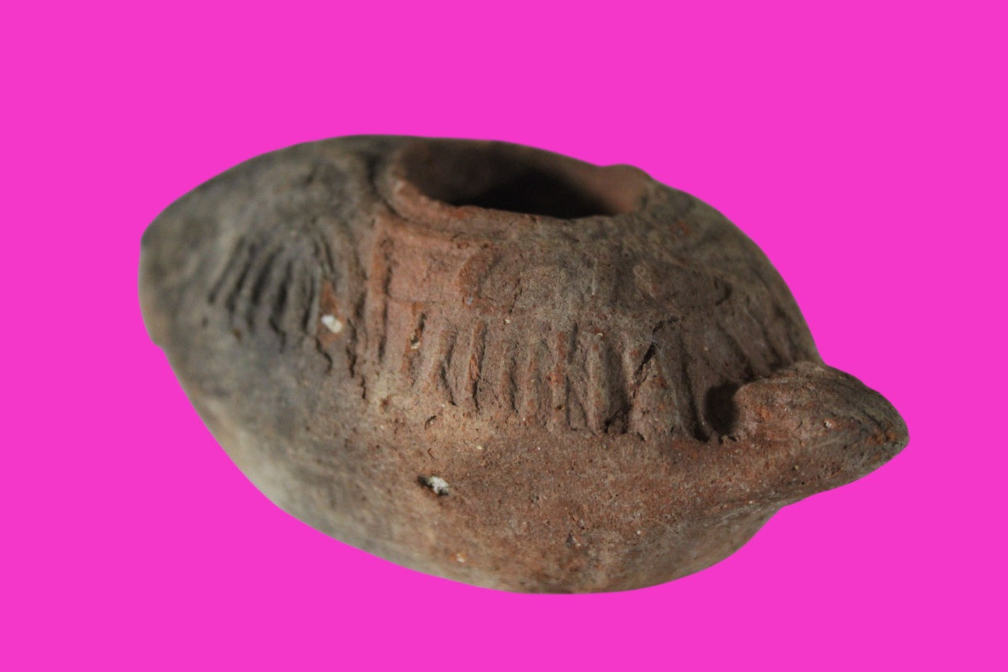 Oil Lamp Holy Land Ancient Artifact Jesus Christ Home Israel 300-600 AD COA 69