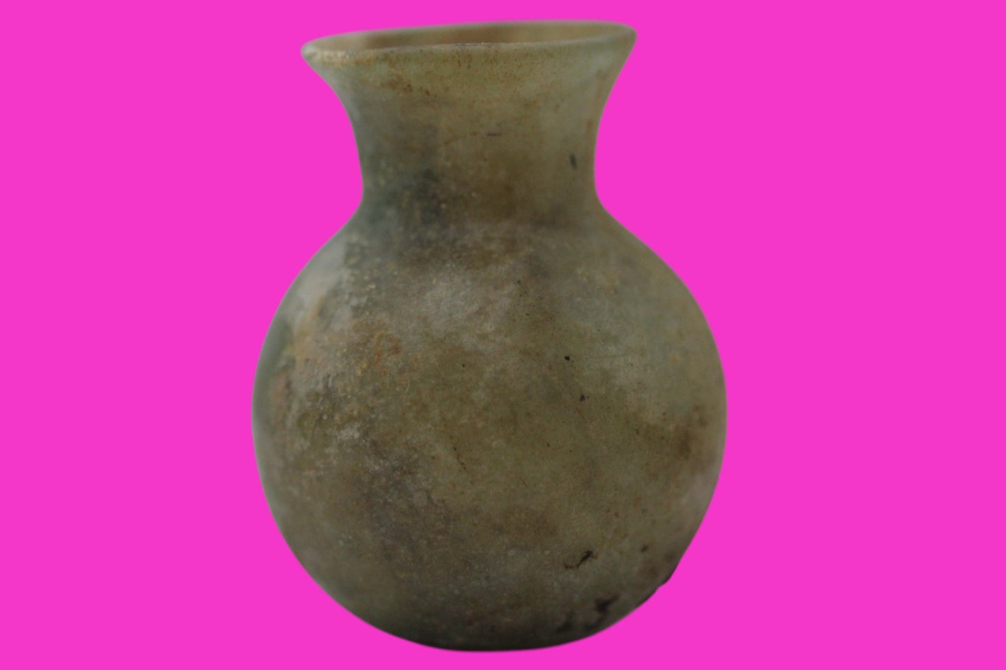 Holy Land Artifact Authentic Ancient Glass Bottle 100-300 AD Roman Era COA J17