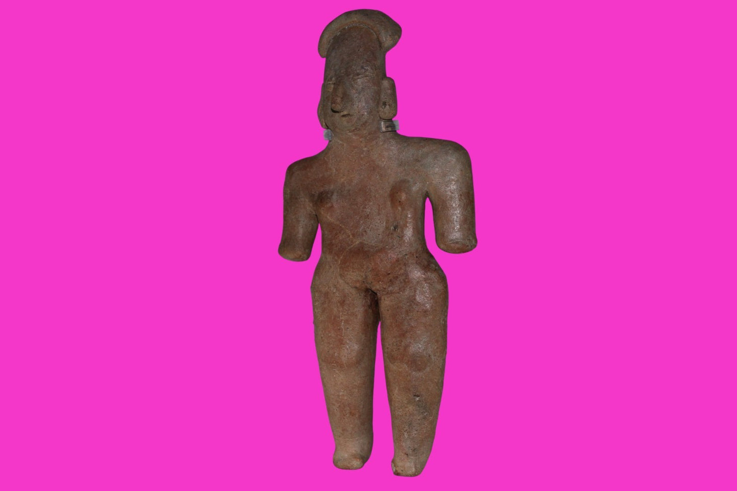 Pre Columbian Artifact Giant 10in Female Tomb Figure Colima Mexico 100BC COA 272