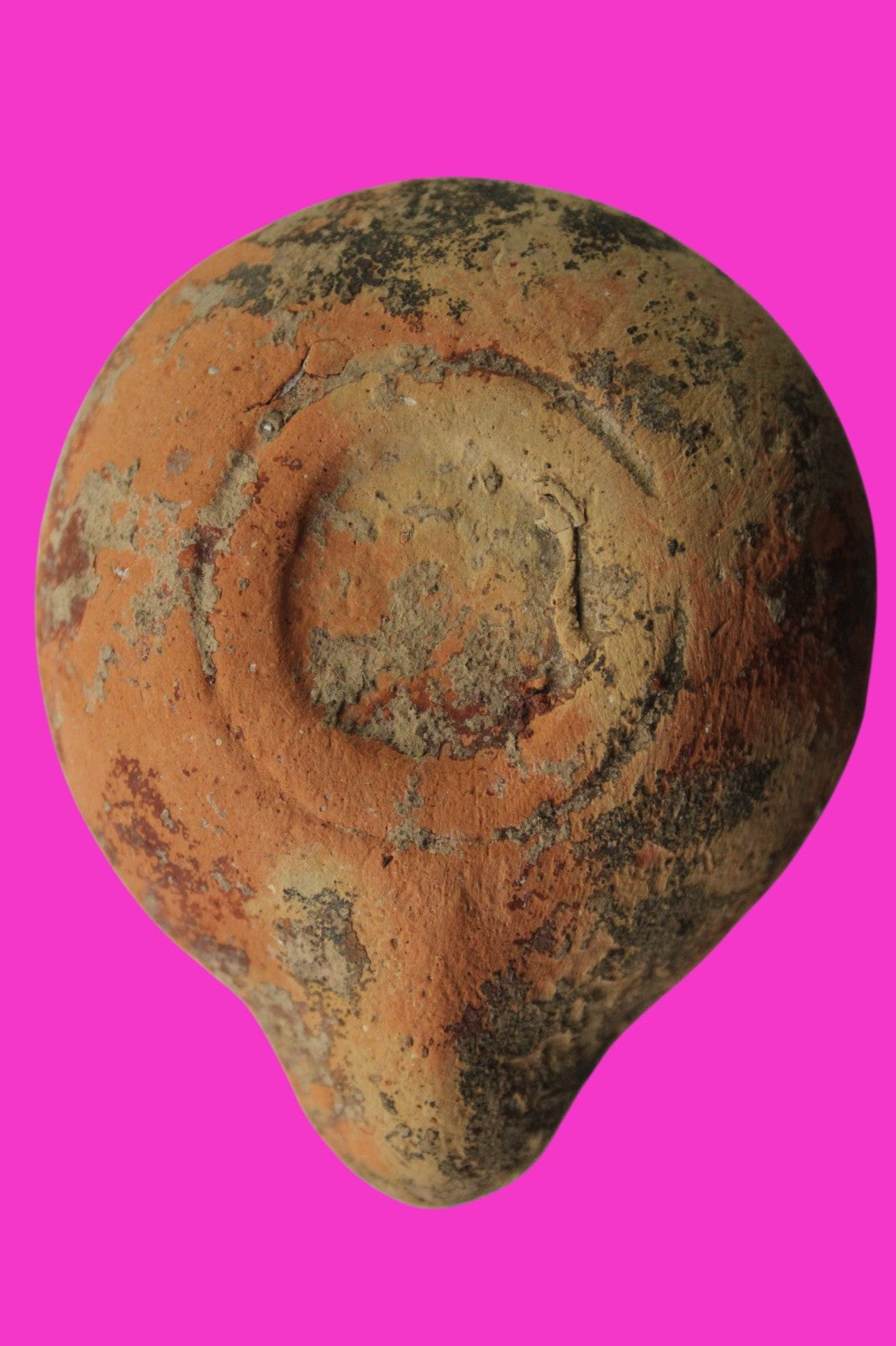 Ancient Holy Land Oil Lamp Artifact Land of Jesus Christ 100 BC-200 AD COA J148