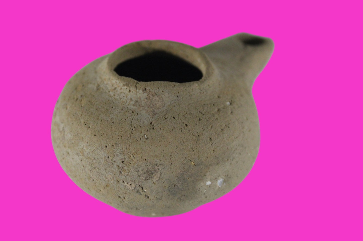 Ancient Holy Land Oil Lamp Artifact Land of Jesus Christ 100 BC-200 AD COA J150