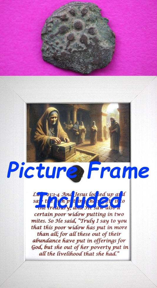 Widows Mite Coin Holy Land Artifact Free Display Frame Jesus Christ Lifetime 46