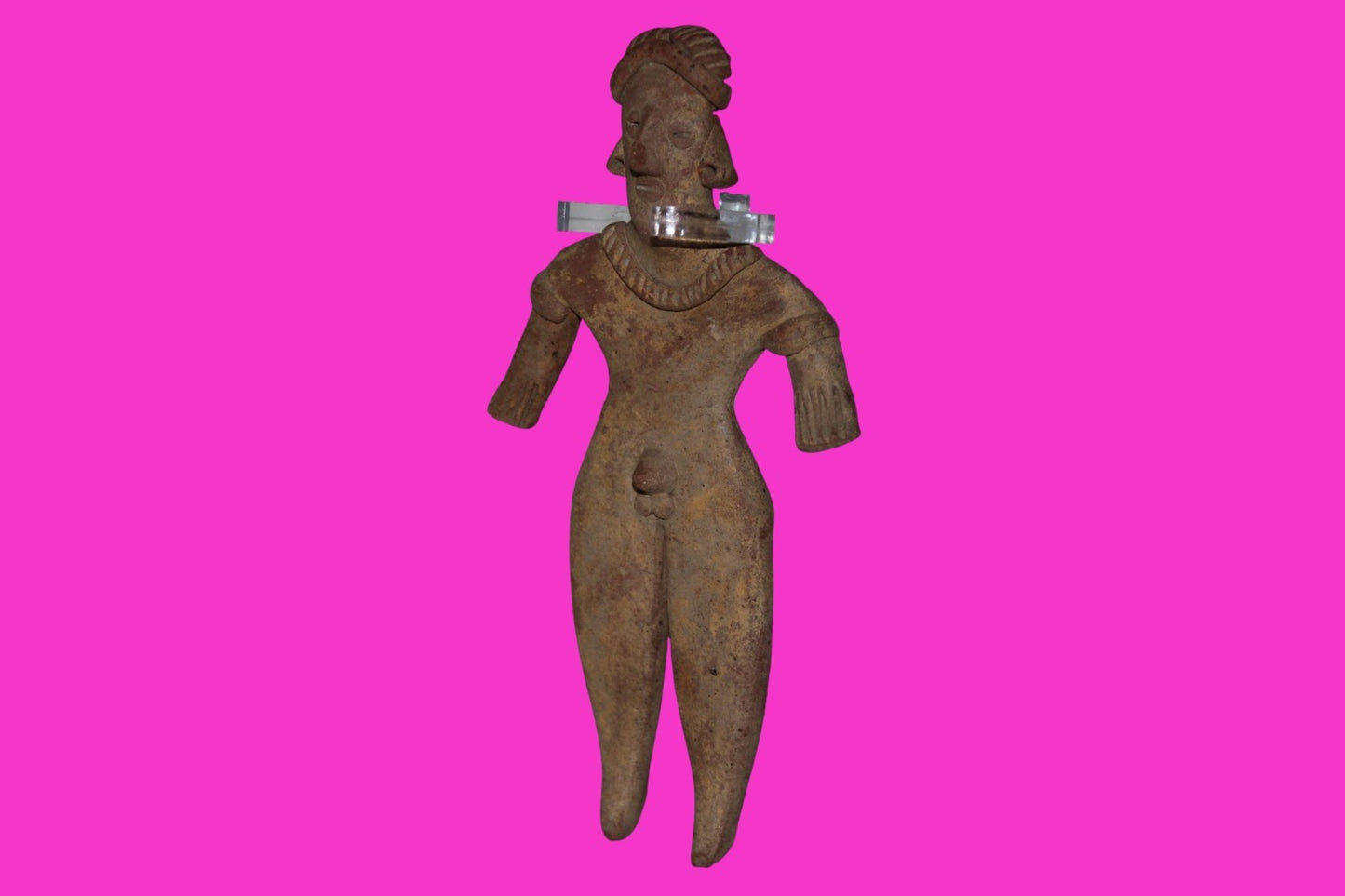 Pre Columbian Artifact 6 in Male Shaft Tomb Figure Colima Mexico 100BC COA 273