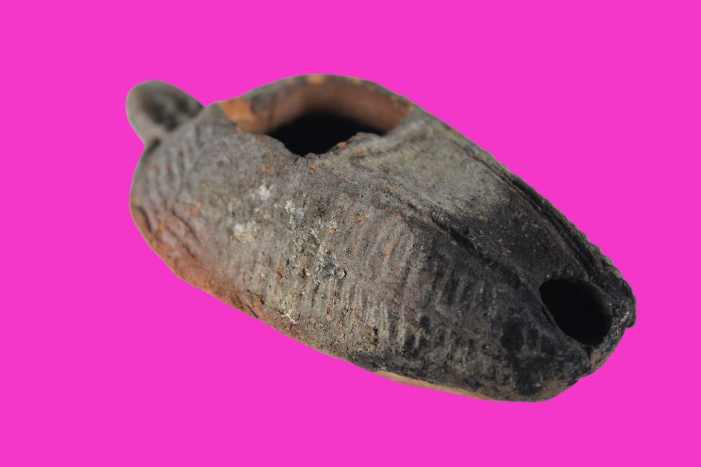 Oil Lamp Holy Land Ancient Artifact Jesus Christ Home Israel 300-600 AD COA 109