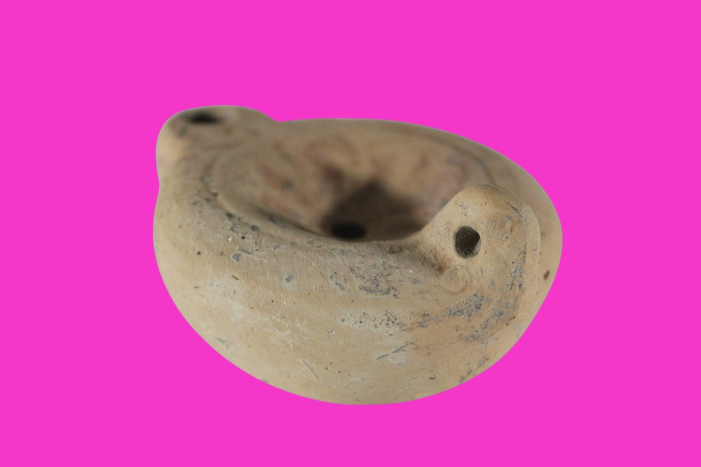 Ancient Holy Land Oil Lamp Artifact Land of Jesus Christ 100 BC-200 AD COA J149