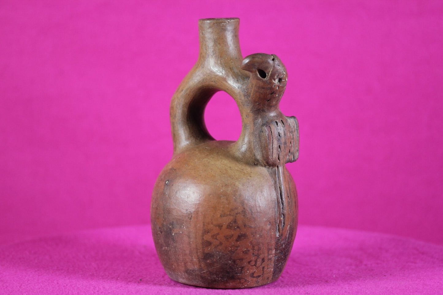 Pre Columbian Authentic Artifact Stirrup Vessel Vicus Peru 500 BC-300 AD COA J03